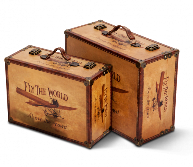 Paire De Malles/valises Anciennes De Style Anglais – Coffres Décoratifs